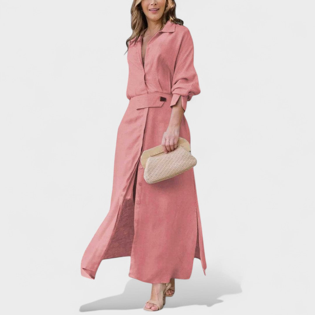 Gordana - Elegantna duga haljina s V-izrezom