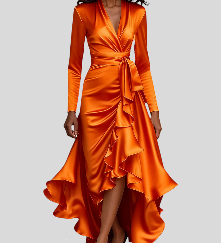 Moretti - Elegantna Duga Haljina Od Satena