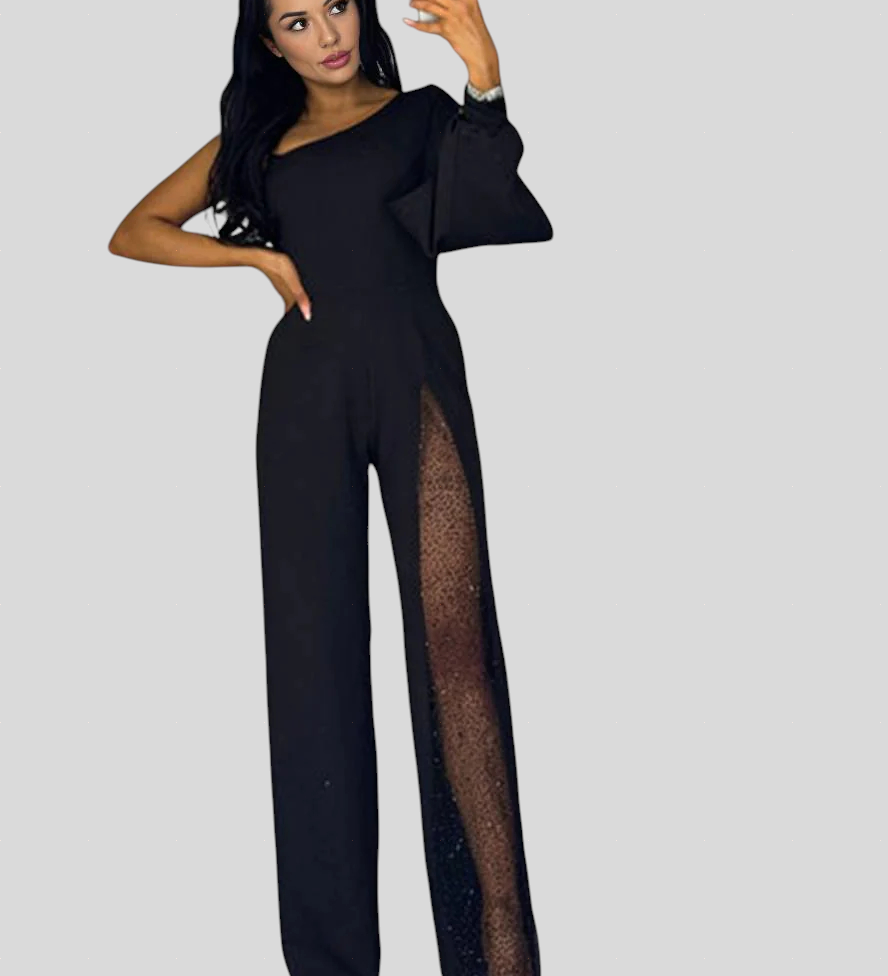 Artemis - Elegantni Jednodijelni Kombinezon Na Jedno Rame Sa Sjajnim Detaljem