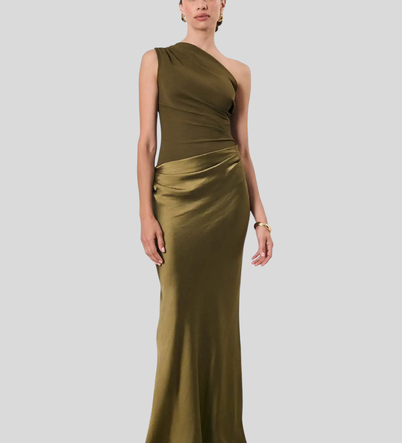 Amber – Saten Haljina Na Jedno Rame, Maxi Duljine