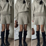 Velara - Pleteni Set - Oversize Pulover + Minica