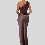 Amber – Saten Haljina Na Jedno Rame, Maxi Duljine